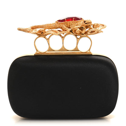 Alexander McQueen ALEXANDER MCQUEEN Satin Salamander Knuckle Box Clutch Clutch Black 1 of 13