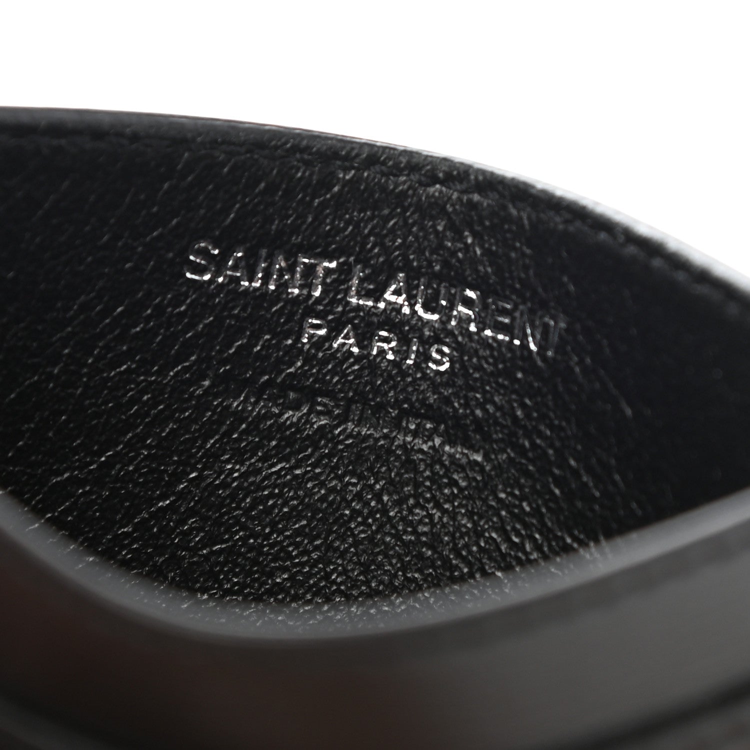 Saint Laurent Calfskin Monogram Credit Card Case Black 6 of 8
