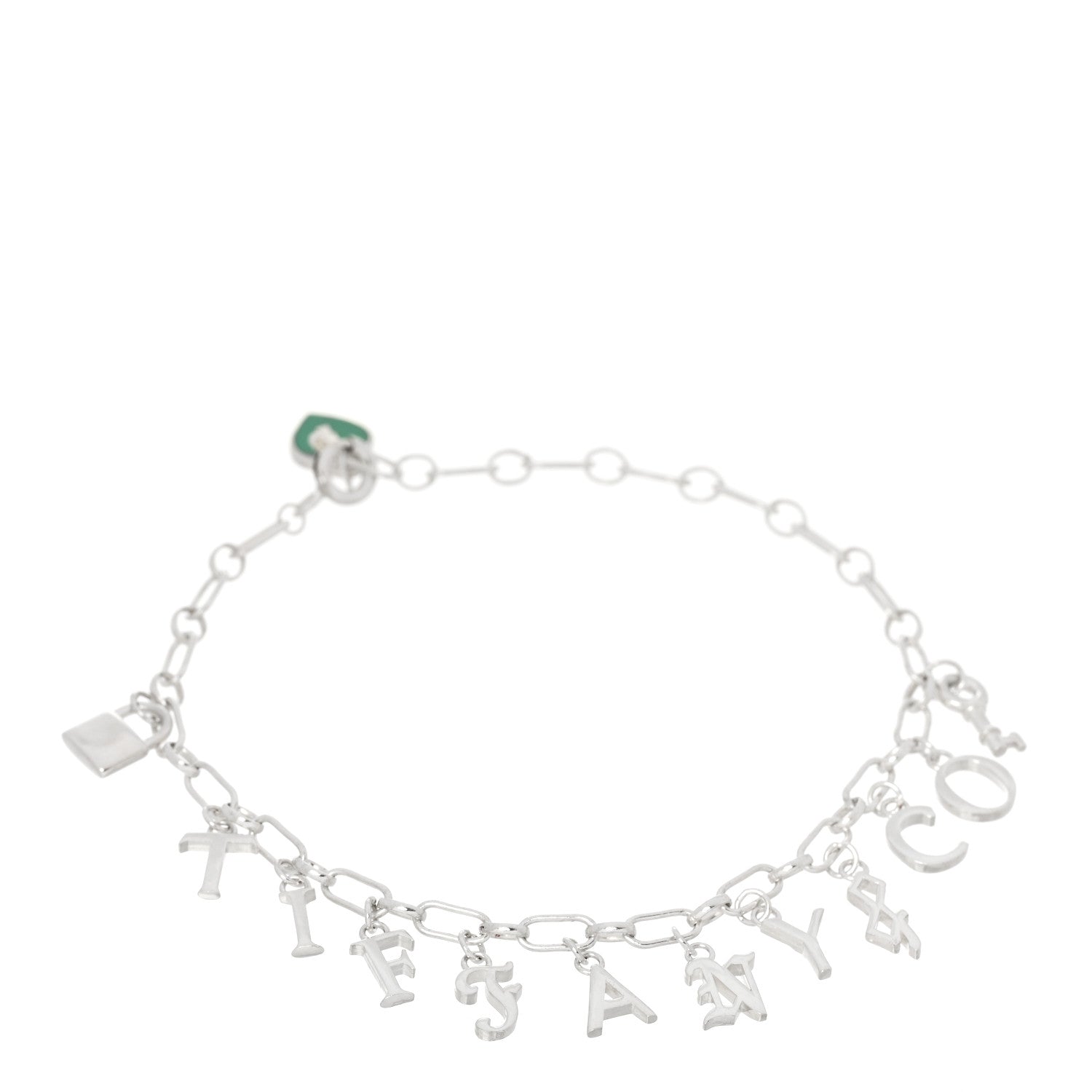 Tiffany Sterling Silver Enamel Love Notes Logo Charm Bracelet Blue 1 of 4
