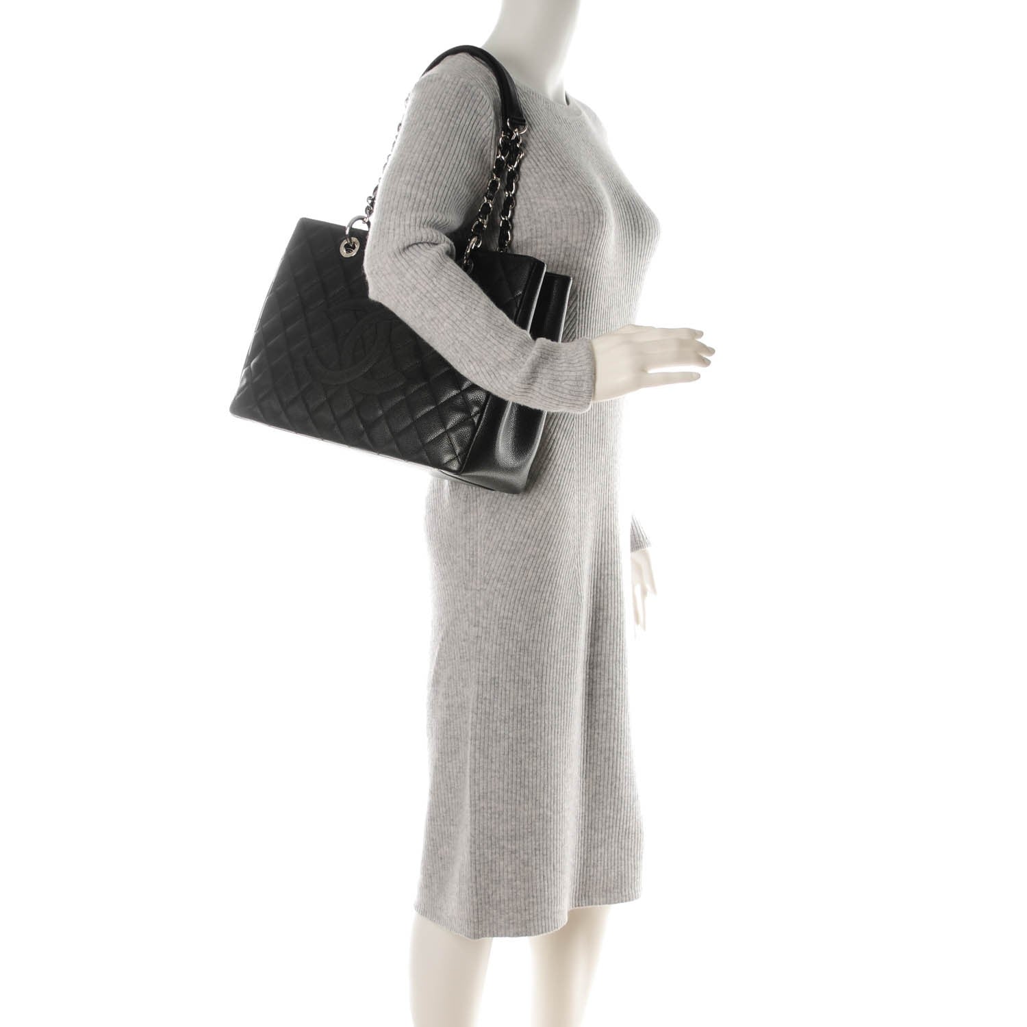 Chanel Caviar Quilted Grand Shopping Tote GST Black 2 of 7