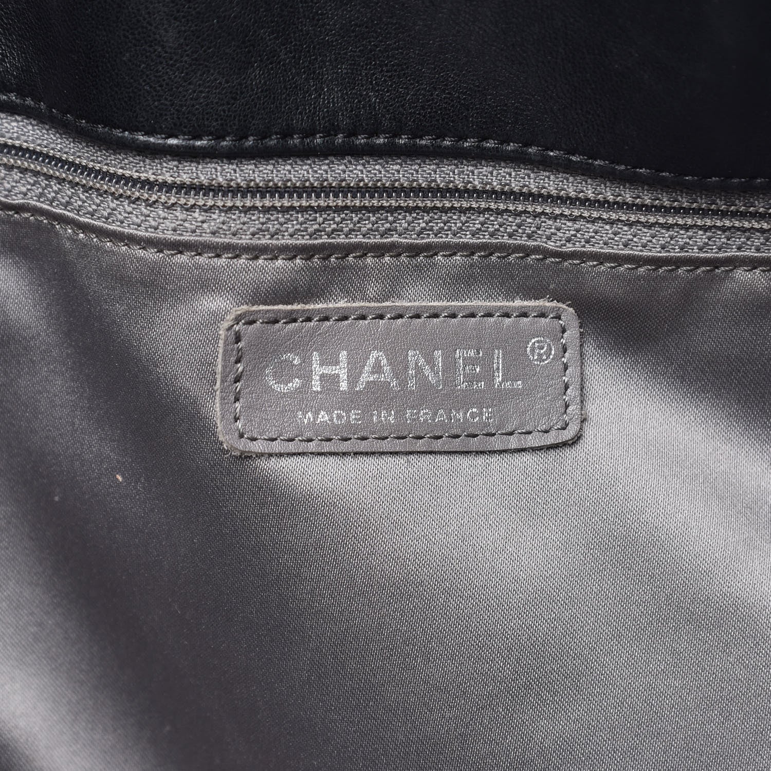 Chanel Vinyl Quilted Large Funny Tweed Tote Black 6 of 10