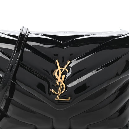 Saint Laurent Patent Y Quilted Monogram Toy Loulou Crossbody Bag Black 10 of 11
