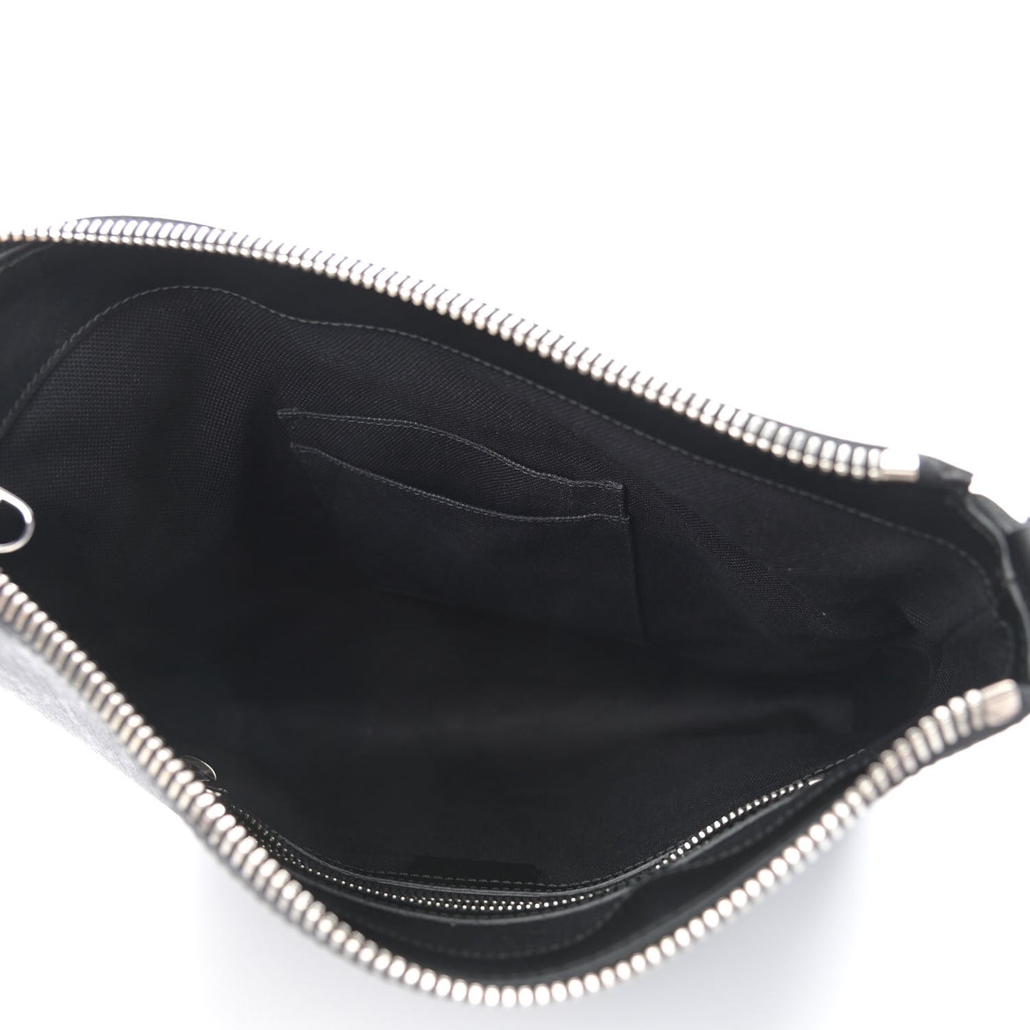 GG Supreme Monogram Appia Calfskin Web Flat Messenger Bag Black Grey