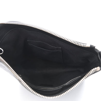 Gucci GG Supreme Monogram Appia Calfskin Web Flat Messenger Bag Black Grey 5 of 10