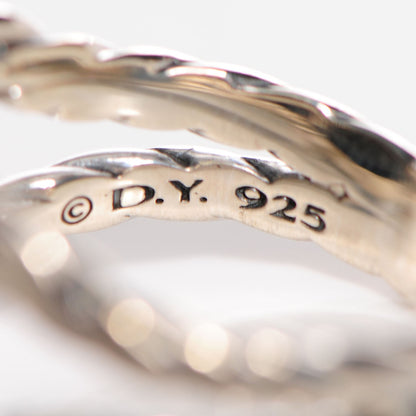 David Yurman Sterling Silver Black Onyx Pave Diamond 20mm Cushion On Point Ring 7 4 of 5