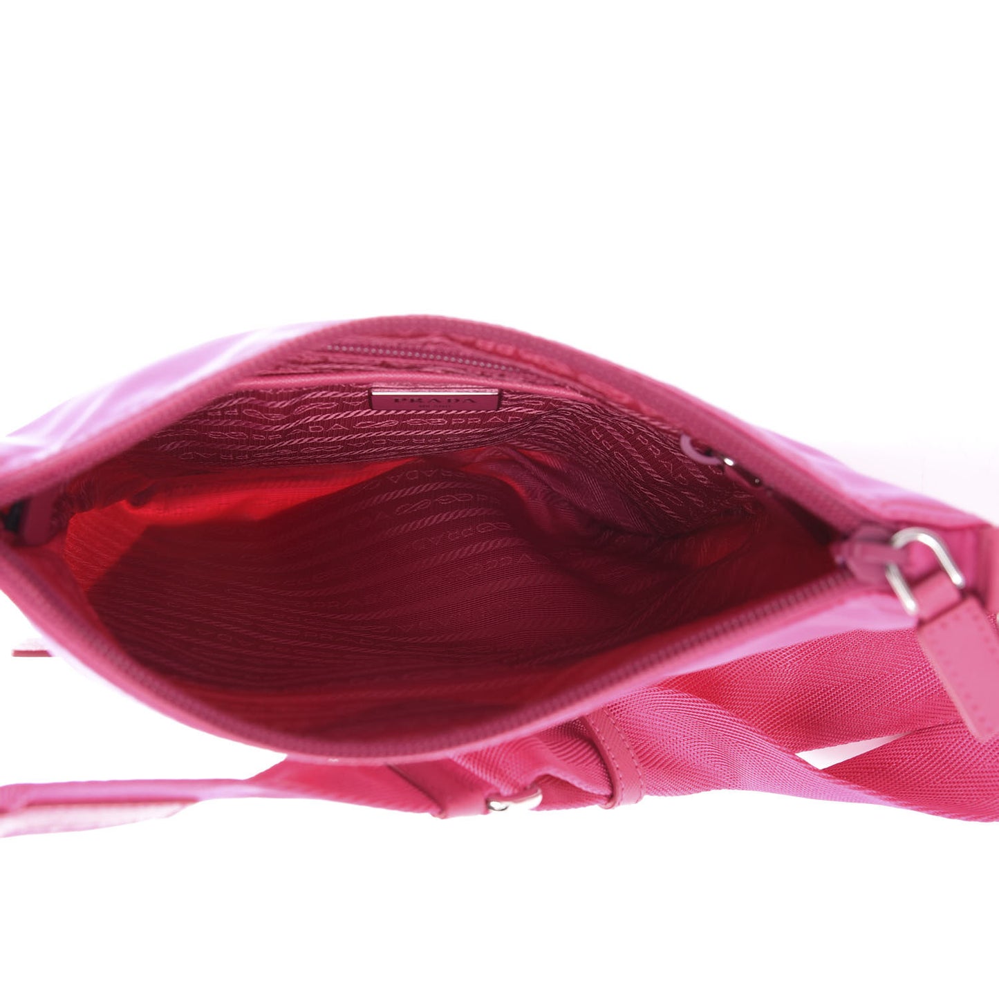 Nylon Vela Flat Messenger Bag Fuxia
