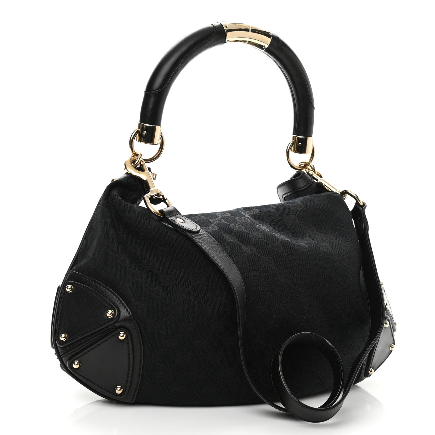 Calfskin Medium Indy Top Handle Hobo Black