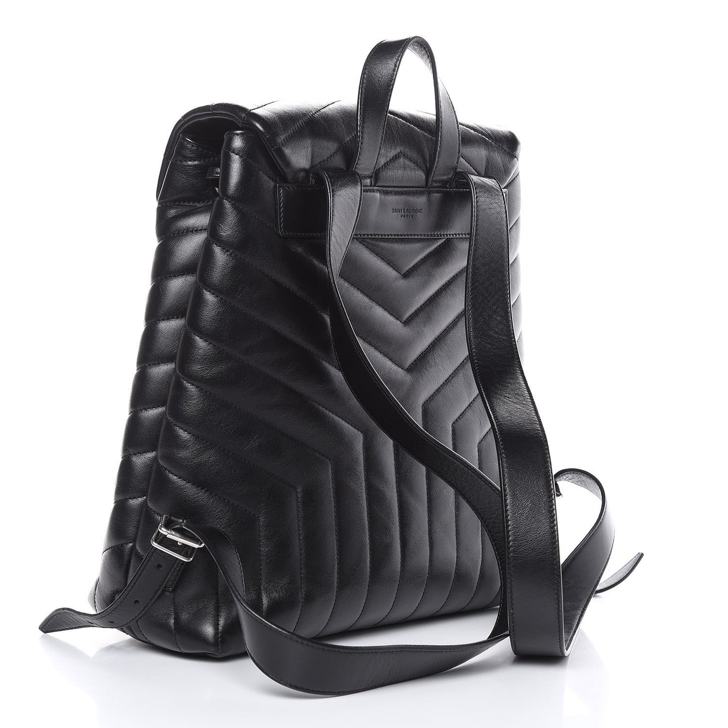 Calfskin Y Quilted Monogram Medium Loulou Backpack Black