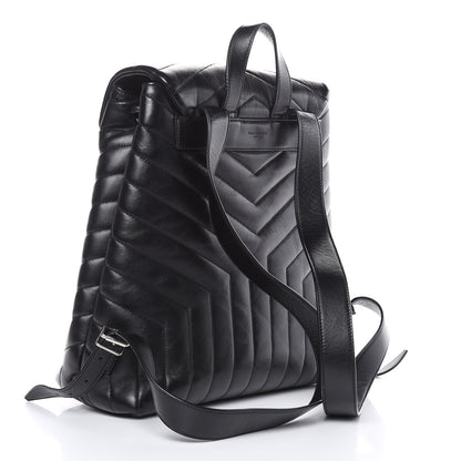 Saint Laurent Calfskin Y Quilted Monogram Medium Loulou Backpack Black 3 of 18