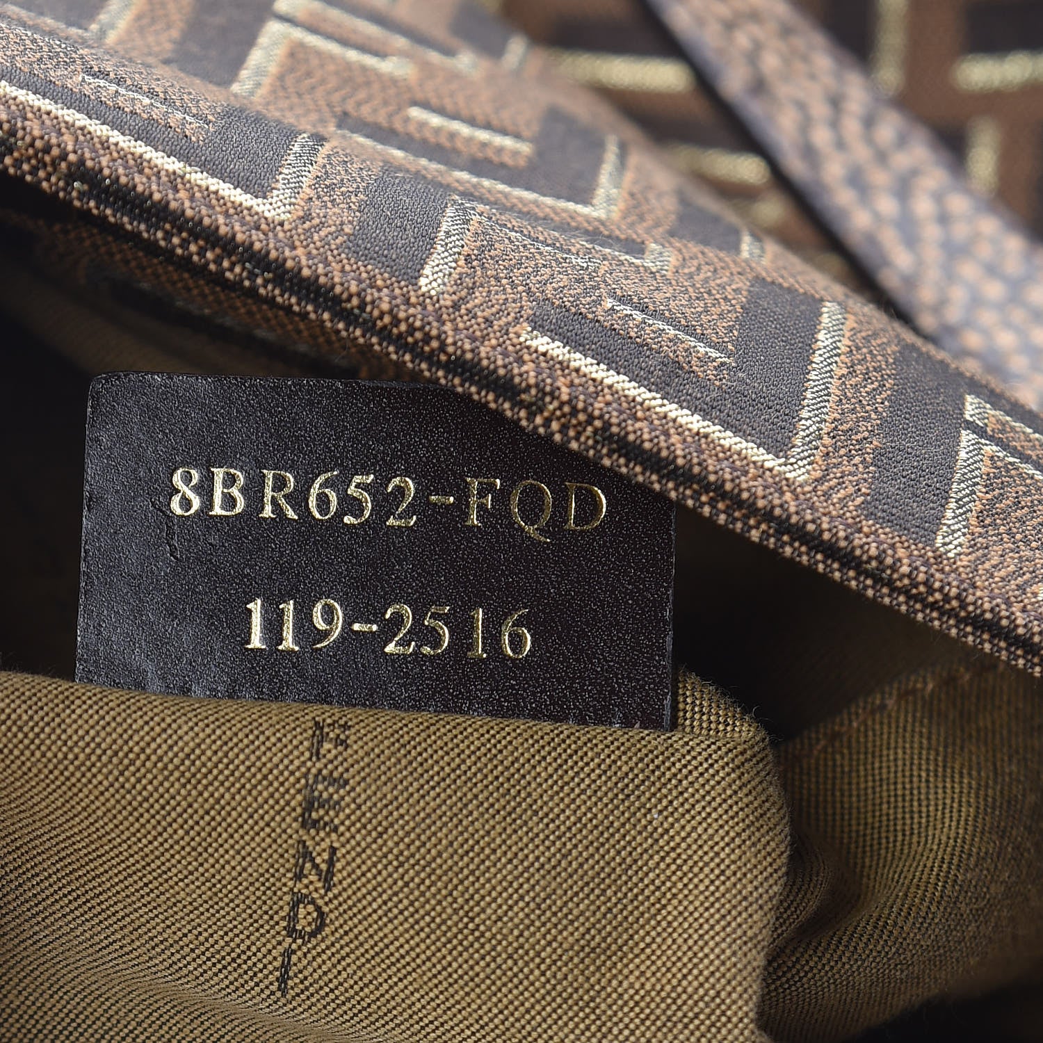 Fendi Zucca Vitello Chef Shopping Tote Tobacco Oro Moro 8 of 14
