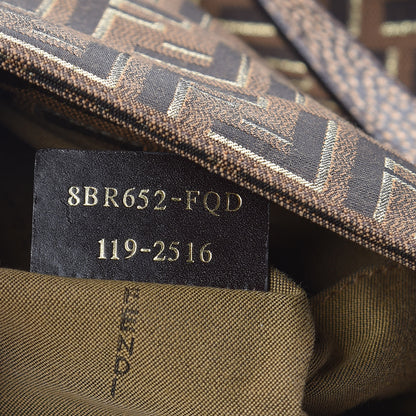 Fendi Zucca Vitello Chef Shopping Tote Tobacco Oro Moro 8 of 14