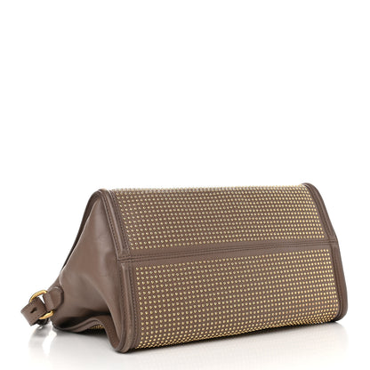 Alexander McQueen Calfskin Small Studded Padlock Zip Around Tote Taupe 4 of 13