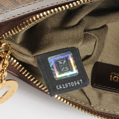Fendi Zucchino Spalmati Vitello Mini Forever Chain Strap Pochette Nocciola Castagna 8 of 9