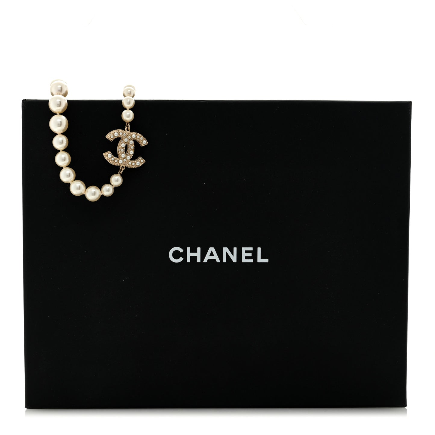 Pearl CC 100th Anniversary Necklace Light Gold
