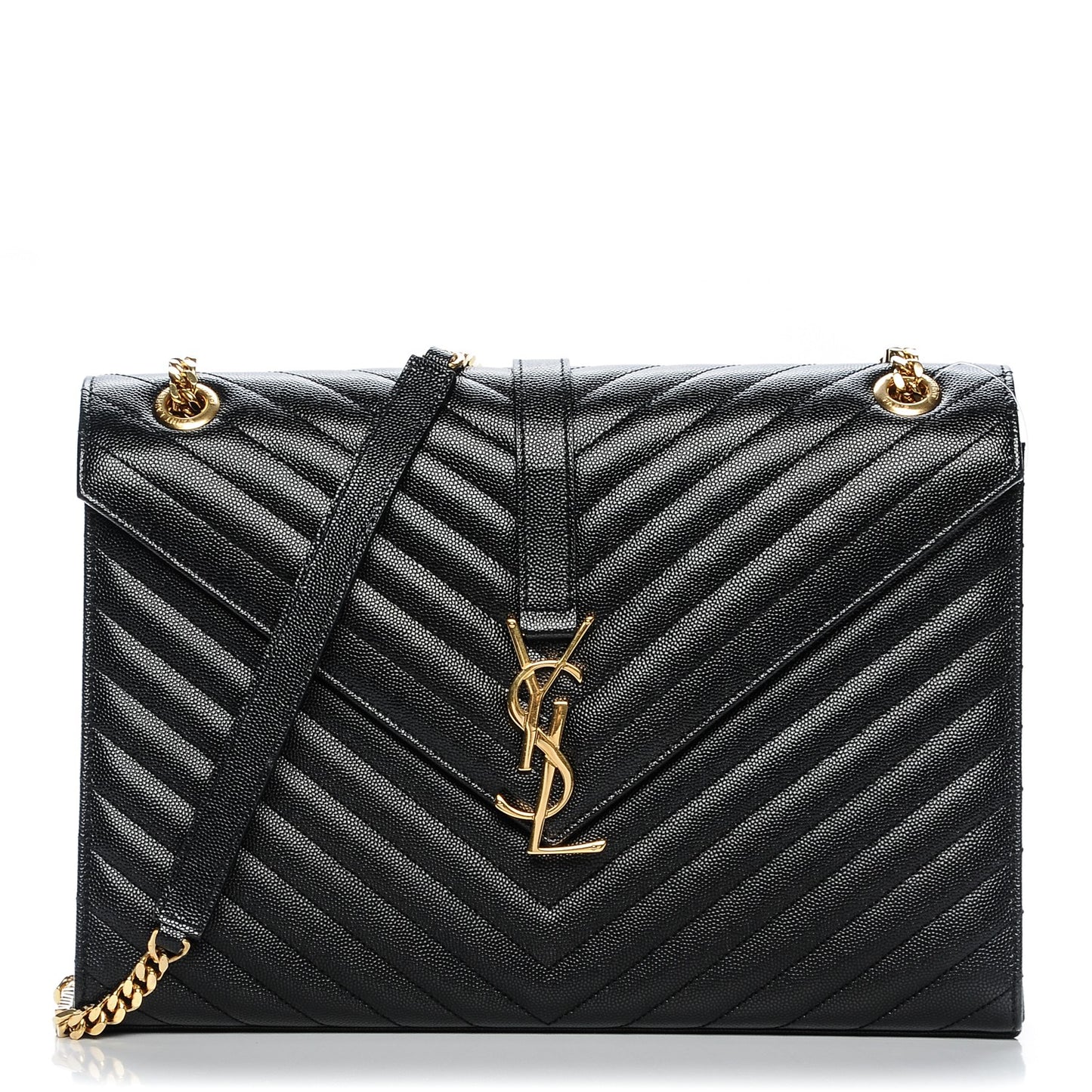 Grain De Poudre Matelasse Chevron Large Monogram Satchel Black
