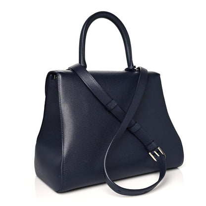 Delvaux Grained Calfskin MM Brillant Satchel Navy 3 of 9