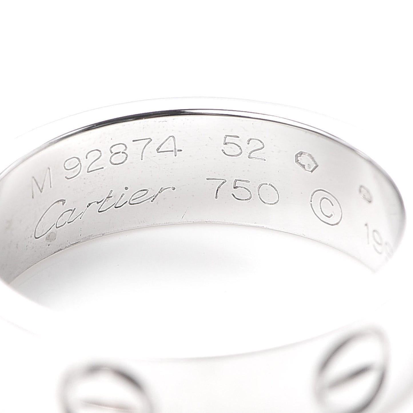 18K White Gold 5.5mm LOVE Ring 52 6