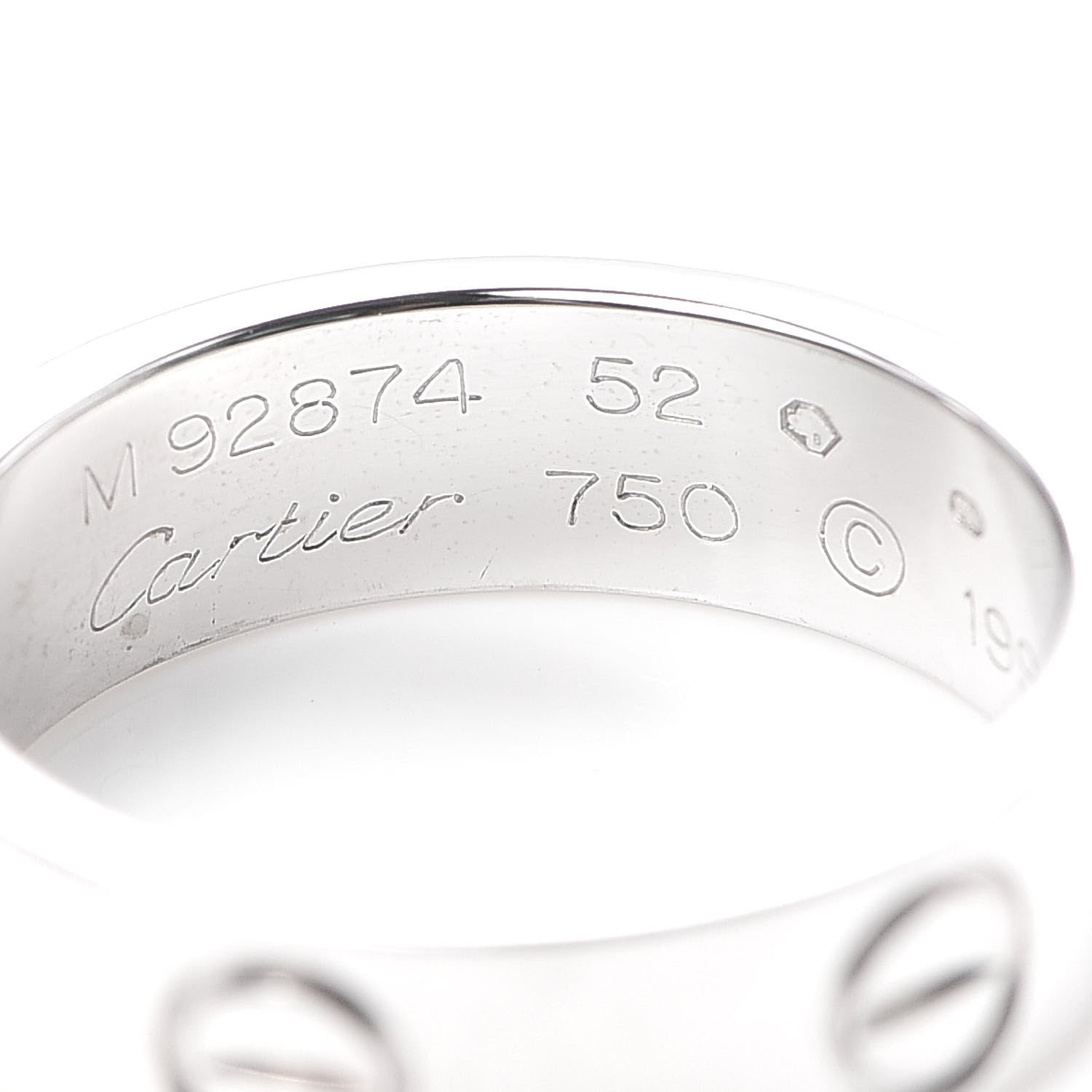 Cartier 18K White Gold 5.5mm LOVE Ring 52 6 4 of 5