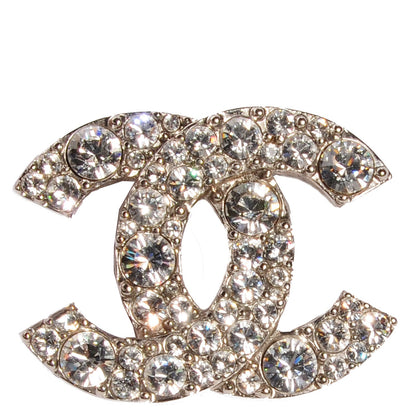 Chanel Crystal CC Brooch Silver 1 of 5