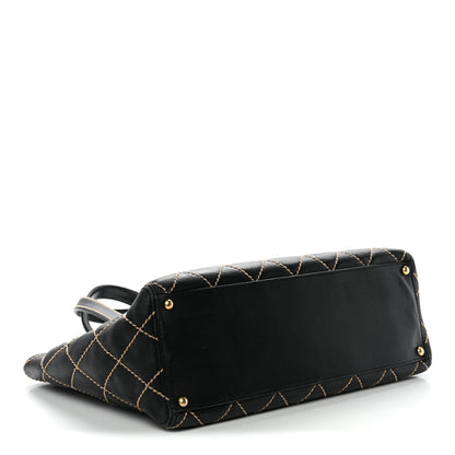 Chanel Calfskin Contrast Stitch Surpique Tote Black 4 of 14