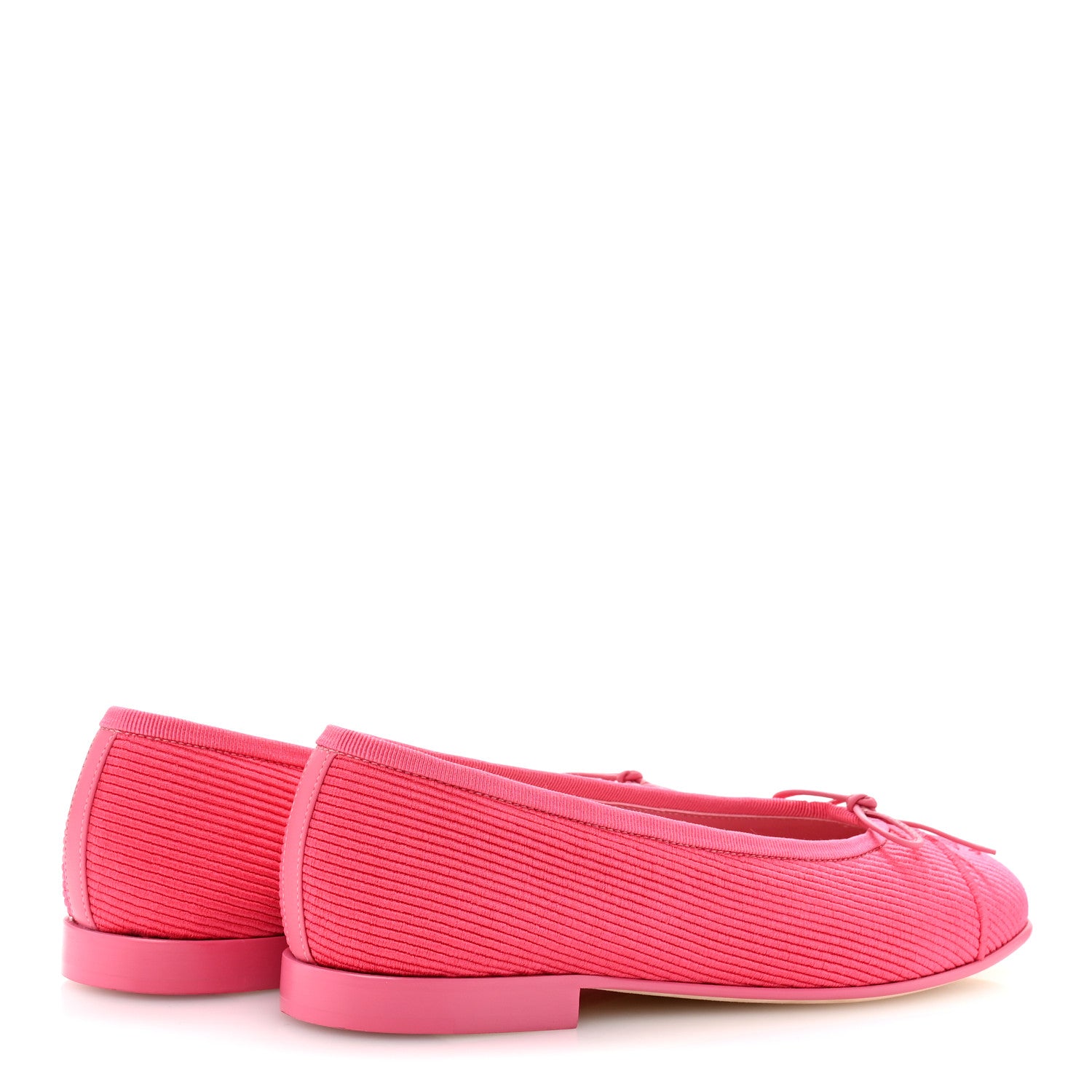 Chanel Embroidered Fabric Cap Toe CC Ballerina Flats 37 Dark Pink 5 of 10