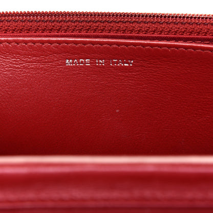 Chanel Lambskin Camellia Embossed Wallet On Chain WOC Red 7 of 21