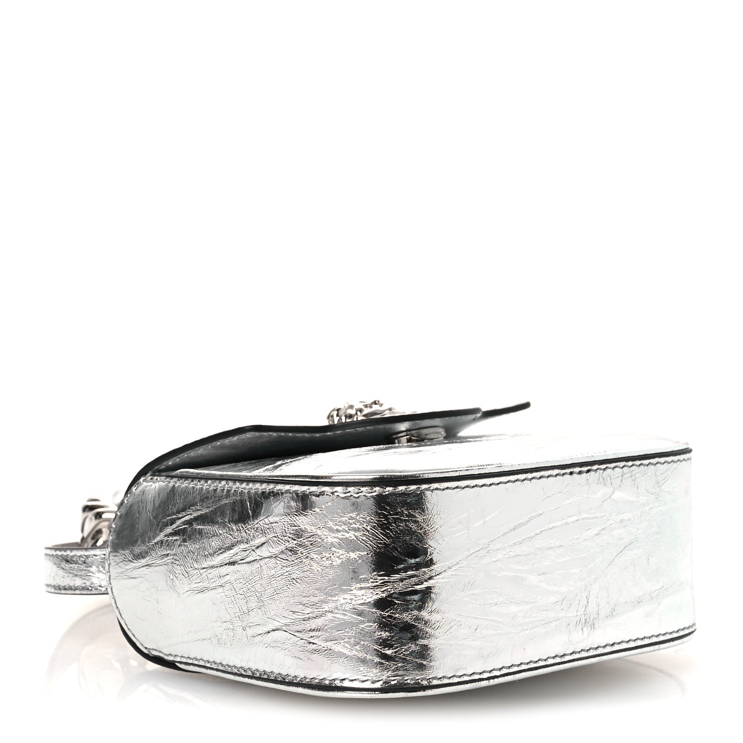Versace Metallic Crackled Lambskin Mini La Medusa Silver 4 of 10