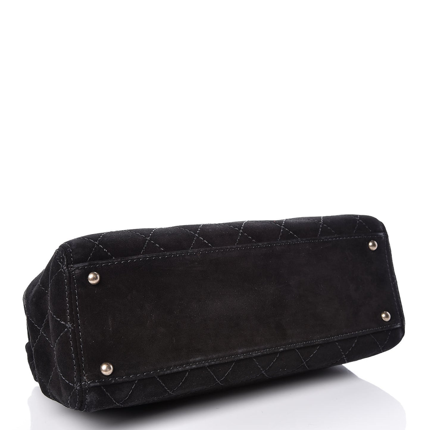 Suede Diamond Stitched Flap Bag Black