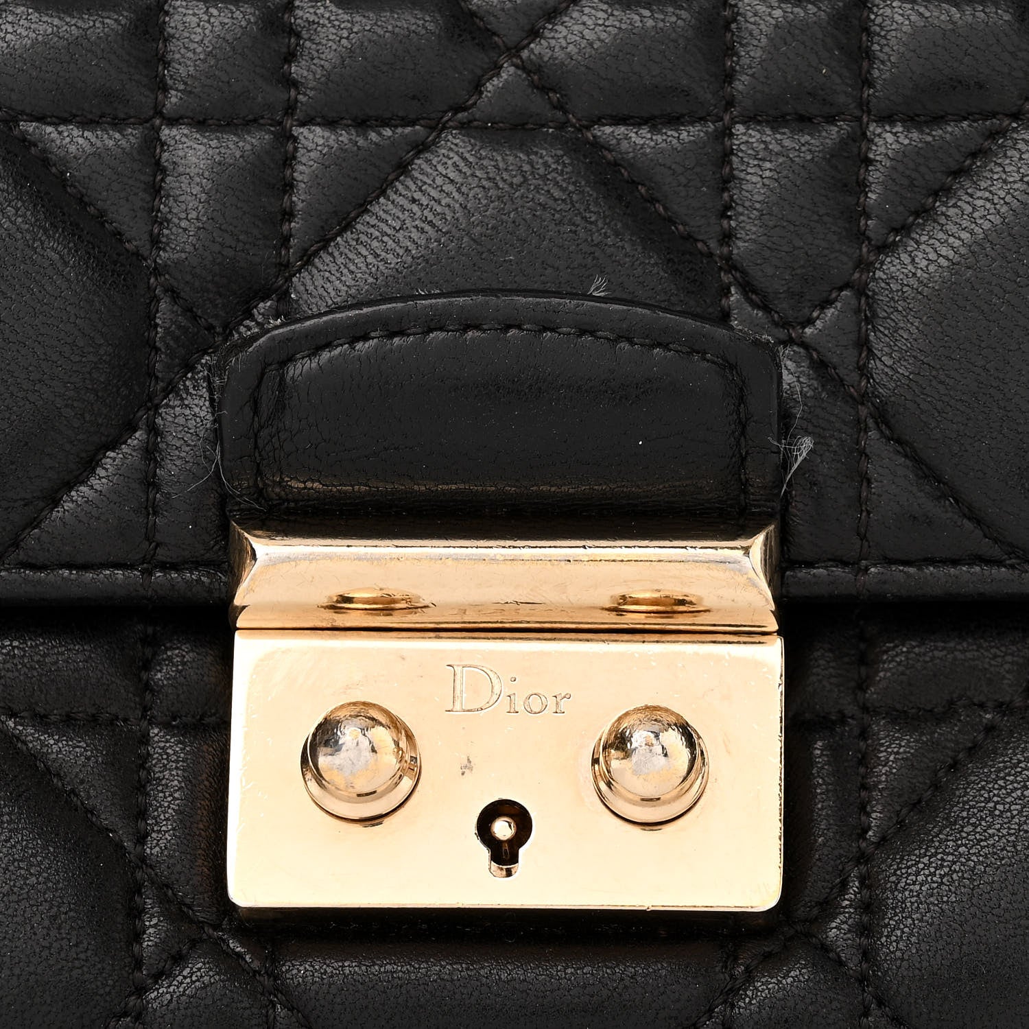 Christian Dior Lambskin Cannage Miss Dior Promenade Pouch Black 14 of 15