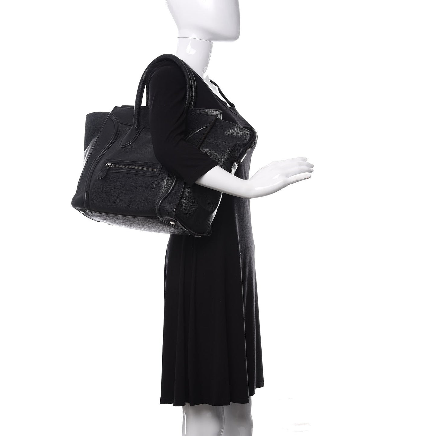 Drummed Calfskin Micro Luggage Black