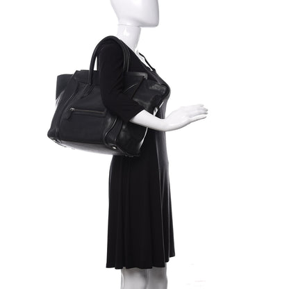 Celine Drummed Calfskin Micro Luggage Black 2 of 12