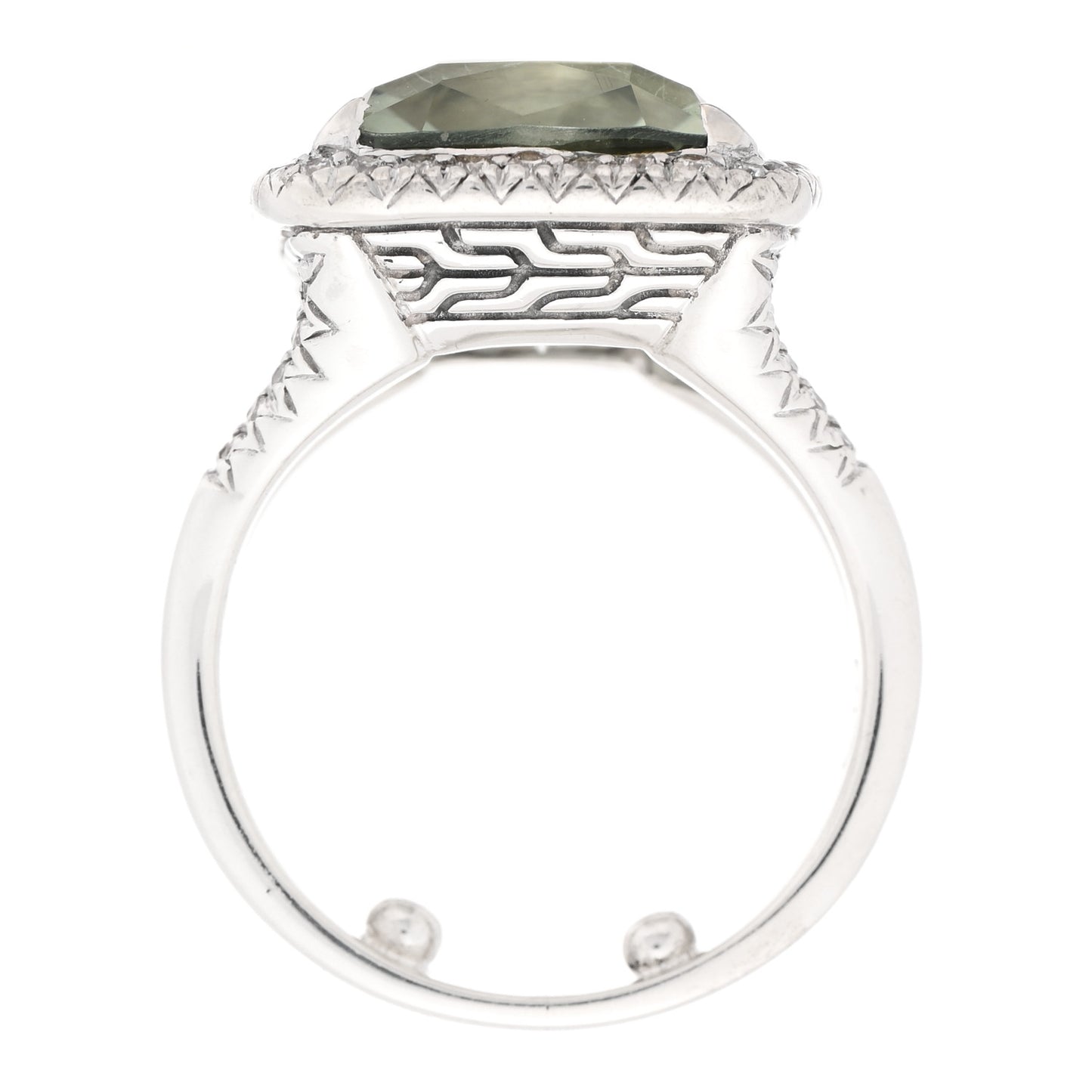 Sterling Silver Prasiolite Diamond Classic Chain Magic Ring 49 5