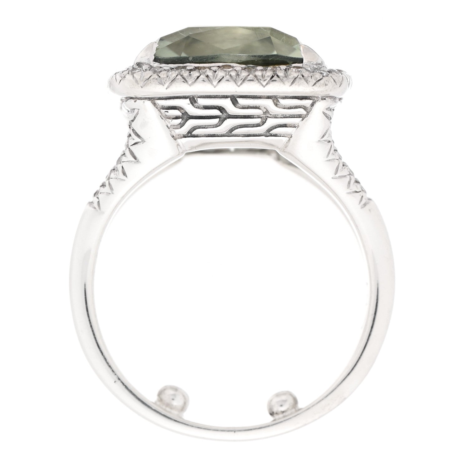 John Hardy Sterling Silver Prasiolite Diamond Classic Chain Magic Ring 49 5 5 of 5