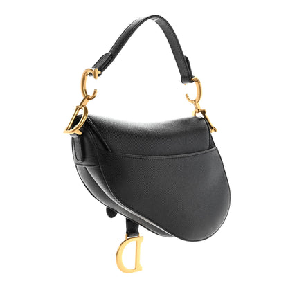 Christian Dior Grained Calfskin Mini Saddle Bag Black 3 of 10