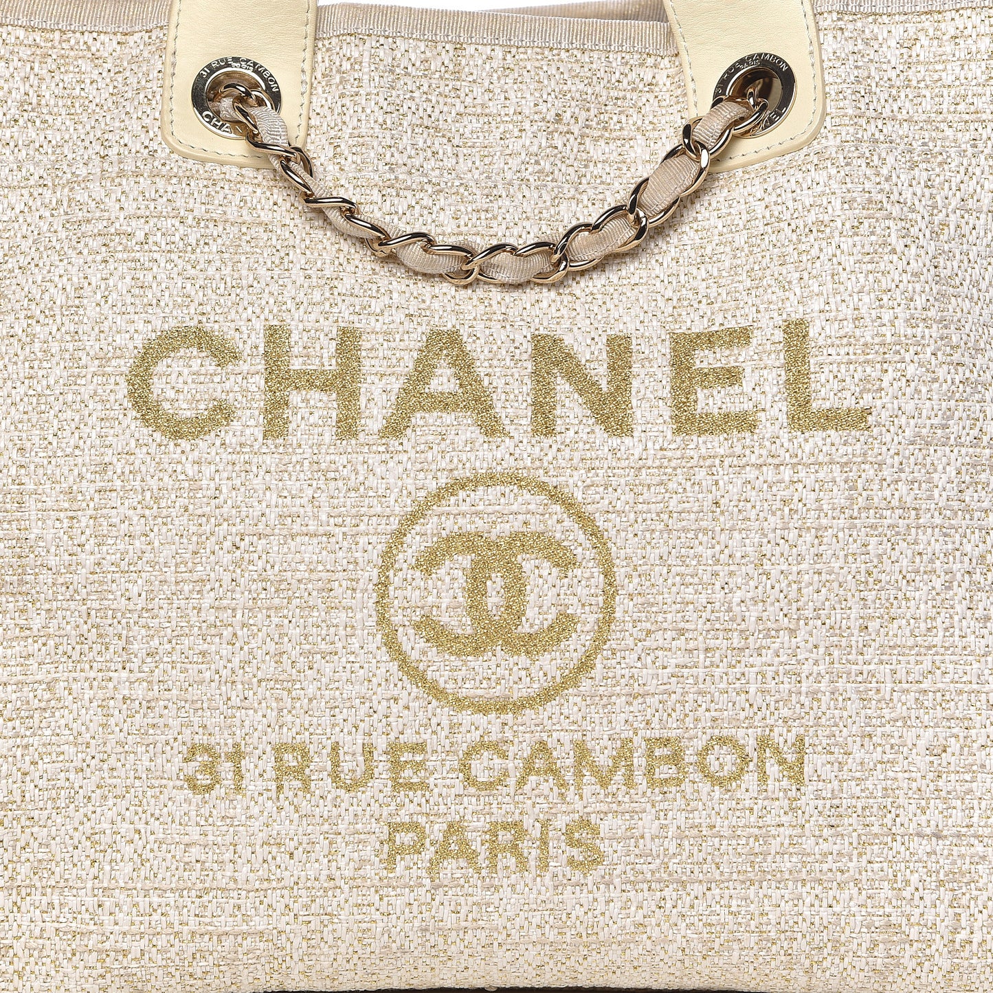 Canvas Large Deauville Tote Light Beige