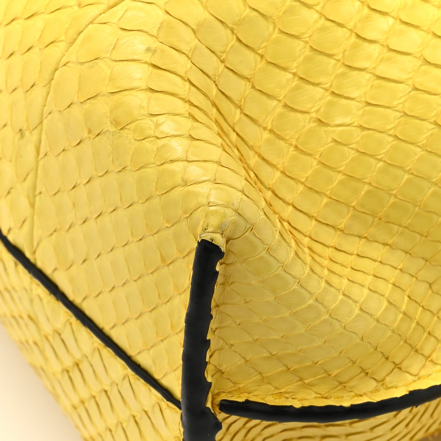 Snakeskin Mini Flamenco Knot Bag Yellow