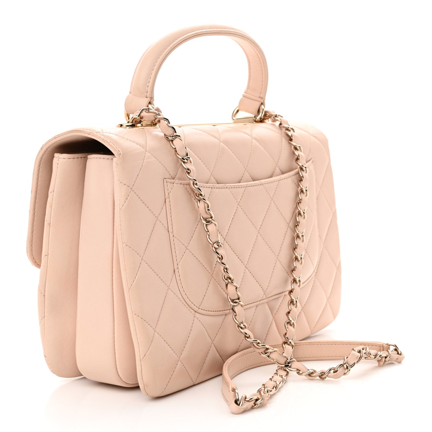 Chanel Lambskin Quilted Medium Trendy CC Flap Dual Handle Bag Light Beige 4 of 15
