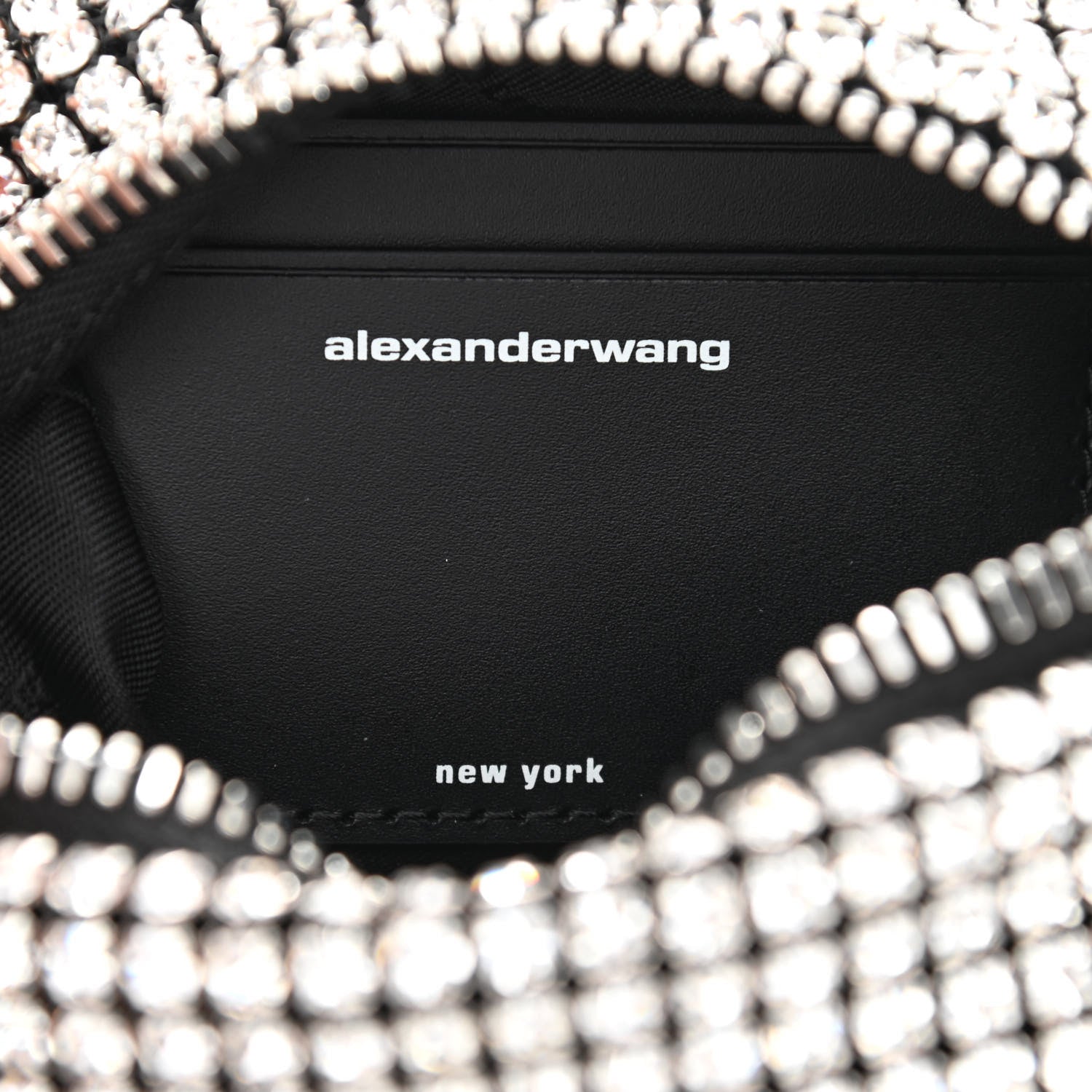 Alexander Wang Mesh Crystal Rhinestone Mini Heiress Pouch Black Silver 6 of 10