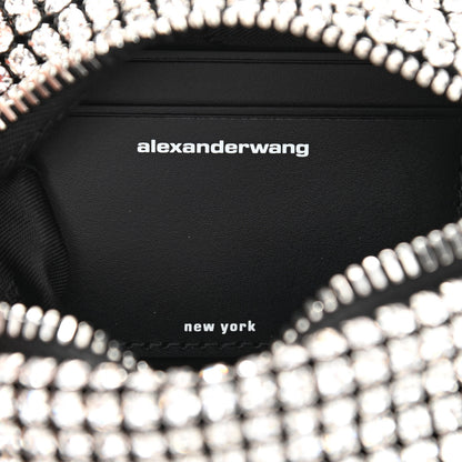 Alexander Wang Mesh Crystal Rhinestone Mini Heiress Pouch Black Silver 6 of 10