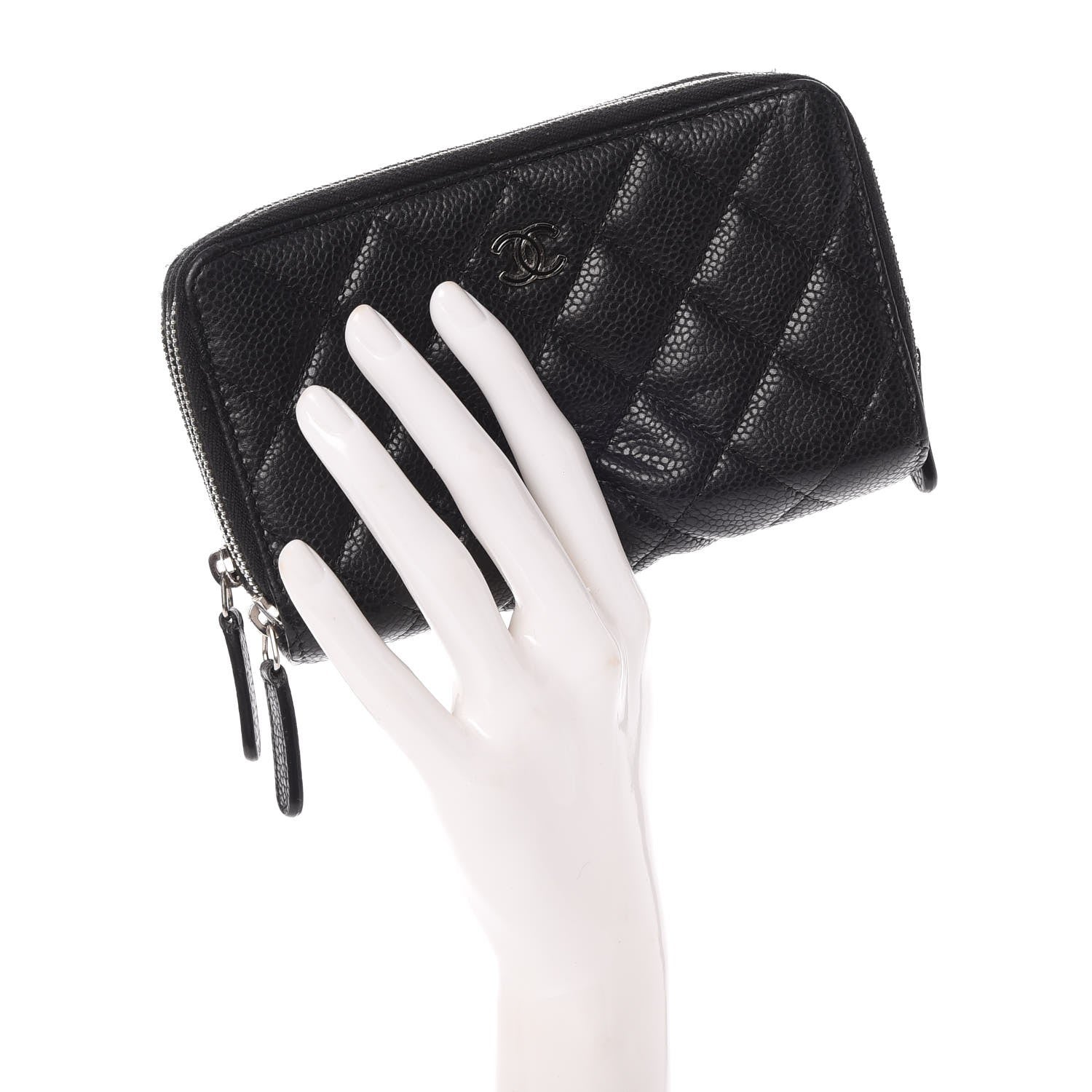Chanel Caviar Quilted Zip Around Phone Holder Black 2 of 7
