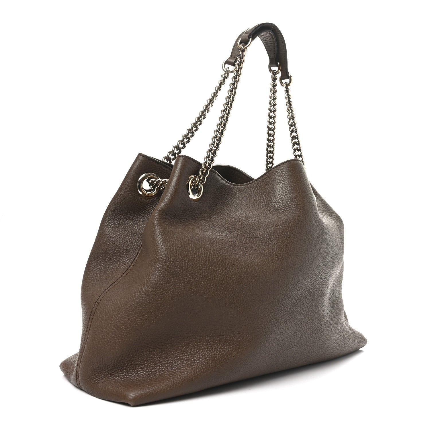 Gucci Pebbled Calfskin Medium Soho Chain Shoulder Bag Maple Brown 3 of 10
