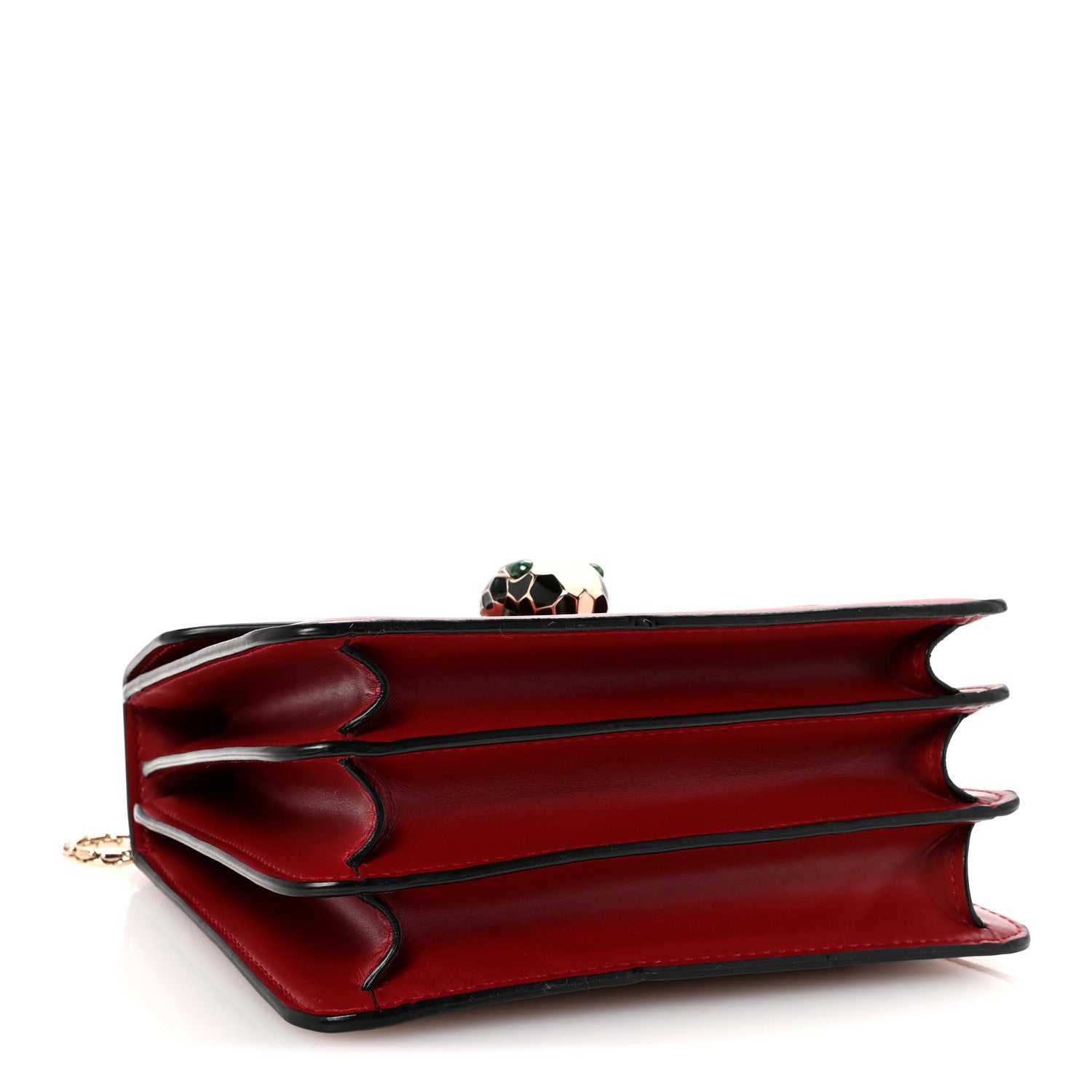 Bulgari Calfskin Serpenti Forever Top Handle Red 6 of 17