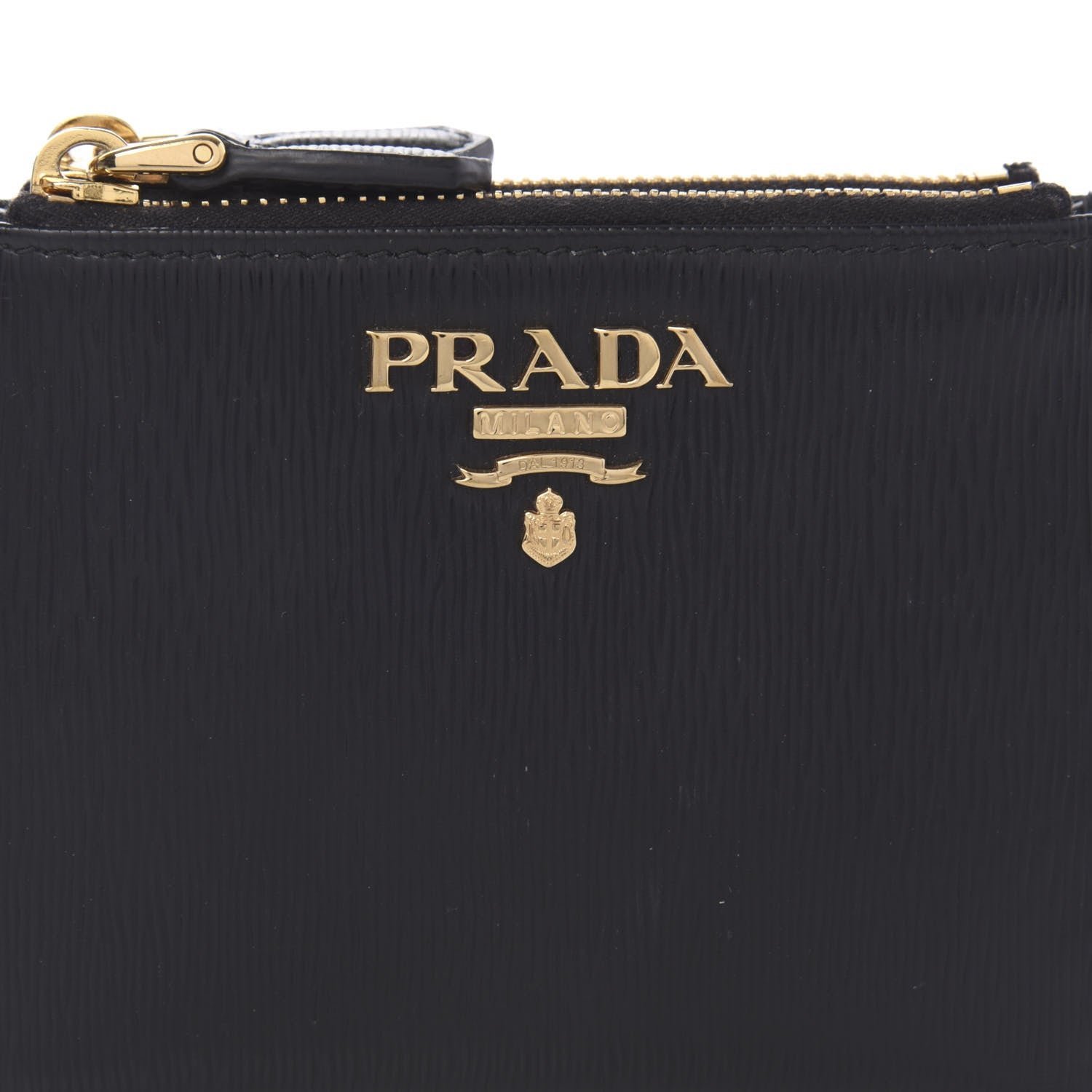 Prada Vitello Move Zip Coin Case Wallet Black 9 of 10
