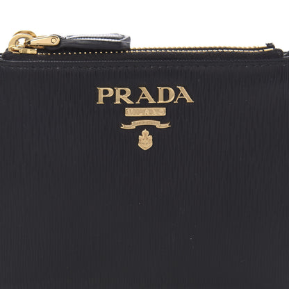 Prada Vitello Move Zip Coin Case Wallet Black 9 of 10
