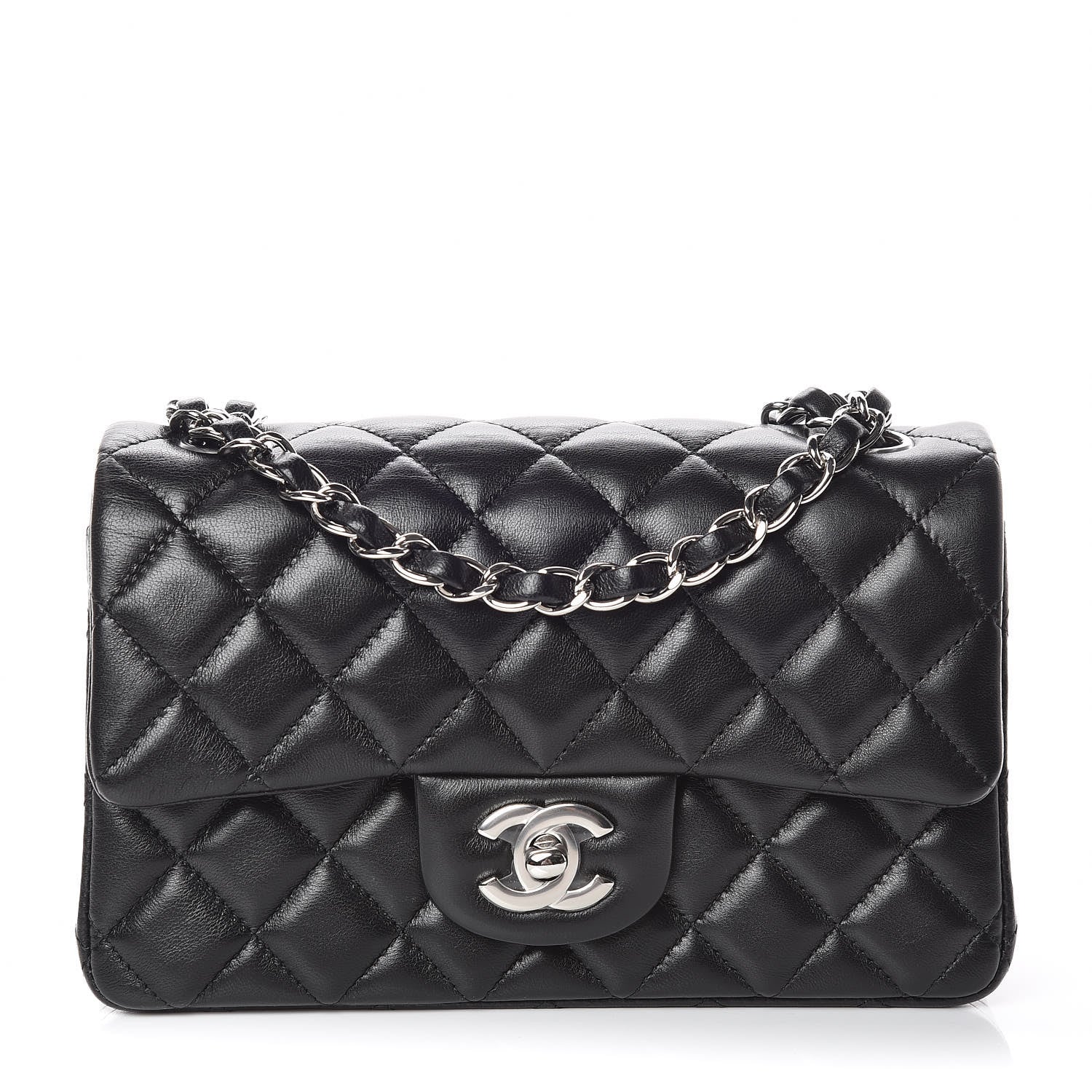 Chanel Lambskin Quilted Mini Rectangular Flap Black 1 of 10