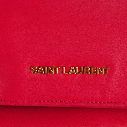 Saint Laurent Smooth Calfskin Letters Fold-Over Clutch Fuchsia 5 of 8