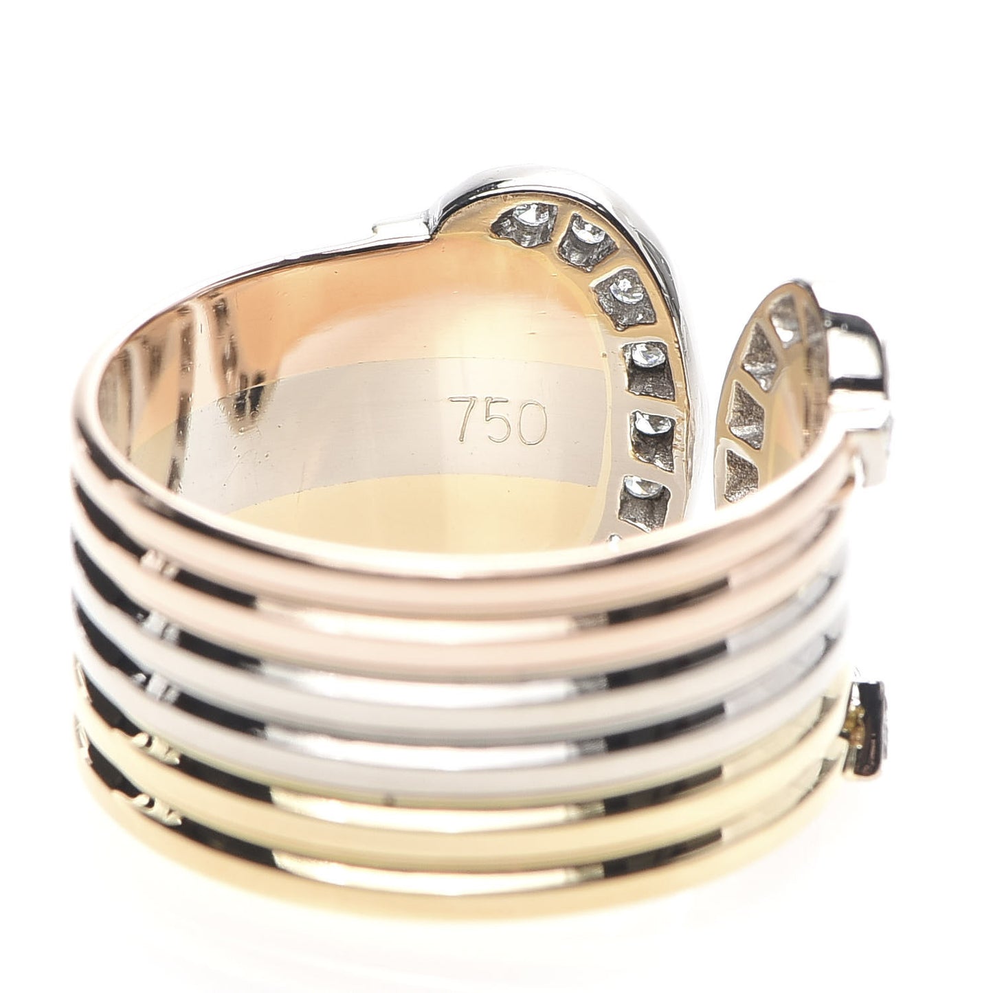 18K Pink Yellow White Gold Diamond 13mm C De Ring 57 8