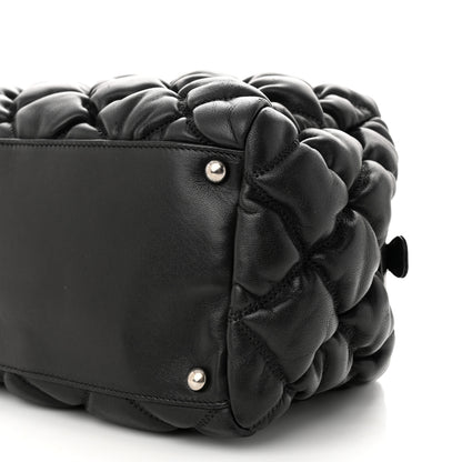 Chanel Calfskin Bubble Quilt Bowler Black 10 of 10