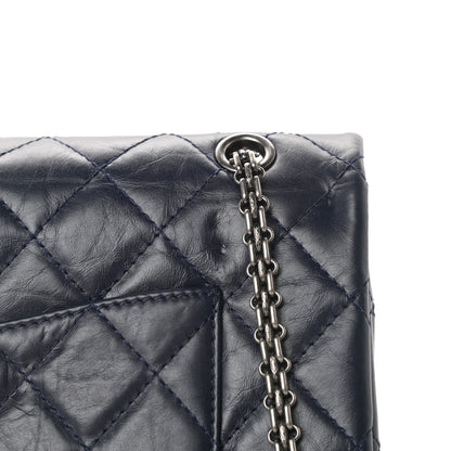 Chanel Aged Calfskin Quilted 2.55 Reissue 227 Flap Navy Blue 15 of 16