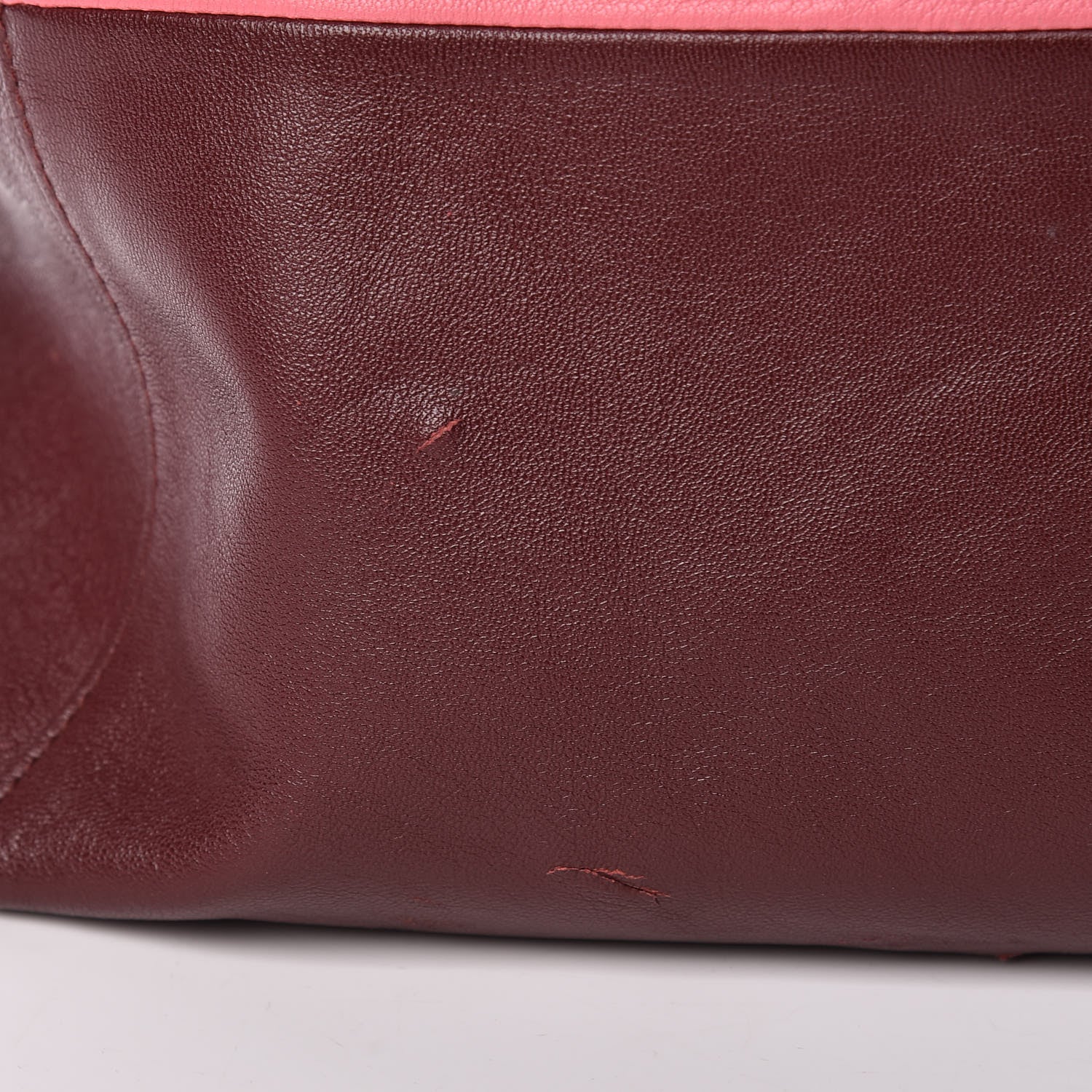 Celine Lambskin Horizontal Bi-Color Cabas Pink Rust 11 of 16